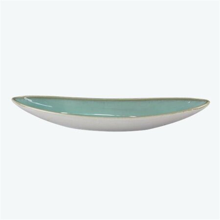 YOUNGS Ceramic Aqua Olive & Cracker Serving Plate - Large 61760